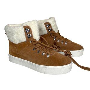 Marc Fisher Darlen Leather Platform Ankle Boots Size 10